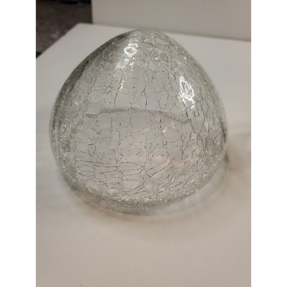 Two Crackled Glass Candle Holders - Picture 3 of 4